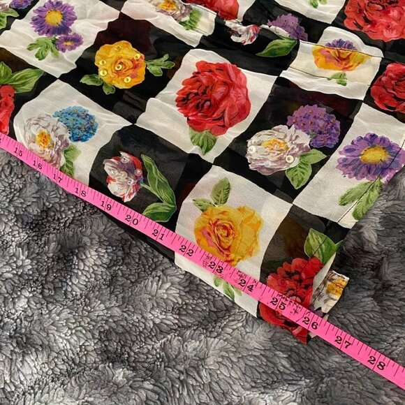 VTG Take Two Floral Checkerboard Button Up - Picture 11 of 12